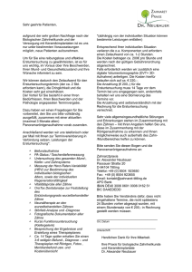 Informationen für Neupatienten - Zahnarztpraxis Dr. Neubauer, Tittling