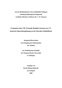 Evaluation eines VR (Virtuelle Realität)-Systems zur CT