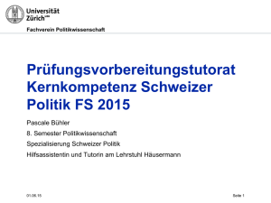 Föderalismus in der Schweiz - Polito – Fachverein Politikwissenschaft