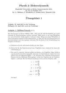 Physik 2: Elektrodynamik ¨Ubungsblatt 1