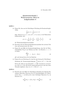 Quantenmechanik I Wintersemester 2013/14 Aufgabenblatt 8
