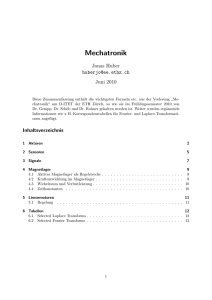 Mechatronik - Zusammenfassungen von huberjo