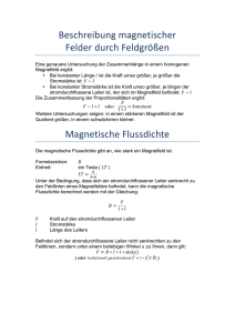 Beschreibung magnetischer Felder durch Feldgrößen Magnetische