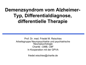 Demenzsyndrom vom Alzheimer-Typ, Differentialdiagnose