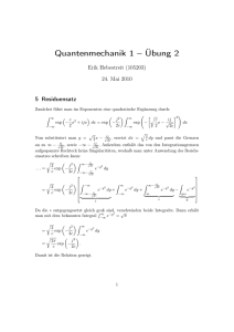Quantenmechanik 1 – Übung 2
