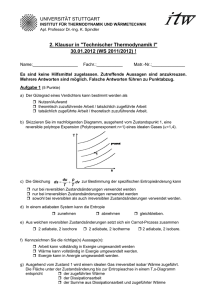 2. Klausur in "Technischer Thermodynamik I" 30.01
