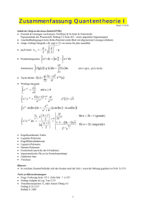 Quantenmechanik I - Ralph Wagner Homepage