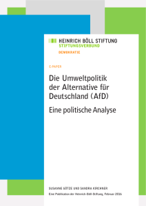 Die Umweltpolitik der Alternative für Deutschland (AfD) Eine