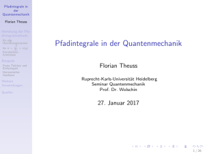 Pfadintegrale in der Quantenmechanik