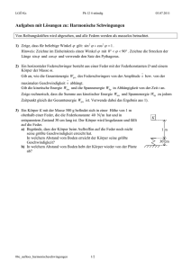Aufgaben mit Lösungen zu: Harmonische Schwingungen