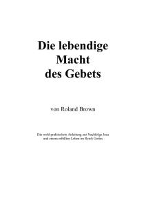 Die lebendige Macht des Gebets