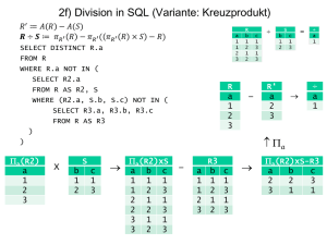 2f) Division in SQL (Variante: Kreuzprodukt) → → ↑ Π