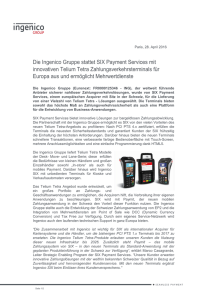 Die Ingenico Gruppe stattet SIX Payment Services mit innovativen