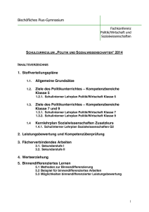 Schulinterner Lehrplan Politik/Wirtschaft Klasse 5/6 - Pius