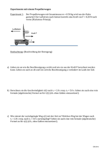 Experimente mit einem Propellerwagen Experiment 1: Der