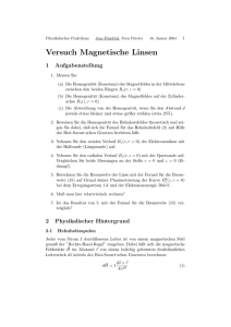Magnetische Linsen - Informatik @ Uni Frankfurt