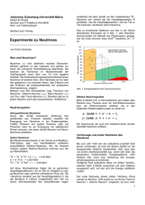 Experimente zu Neutrinos - Johannes Gutenberg