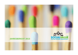 Jahresbericht 2013 - Social Value GmbH
