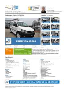 Volkswagen Caddy 1.6 TDI,5-Si., 13.310 € 125 € 93 € Ausstattung