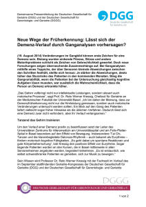 Lässt sich der Demenz-Verlauf durch Ganganalysen vorhersagen?