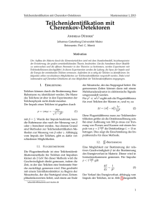 Teilchenidentifikation mit Cherenkov-Detektoren