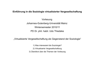 Einführung in die Soziologie virtualisierter - staff.uni