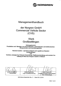 Managementhandbuch der Norgren GmbH Commercial Vehicle
