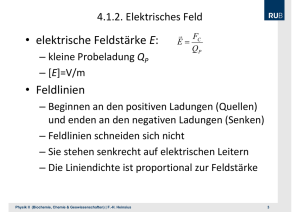 • elektrische Feldstärke E: • Feldlinien