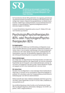 Psychologin/Psychotherapeutin 80% oder - psychiatrie