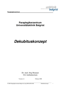 Dekubituskonzept - Universitätsklinik Balgrist