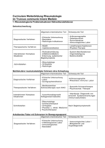 Curriculare Weiterbildung Rheumatologie im Truncus communis
