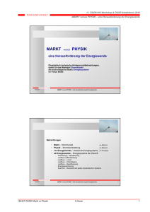 Markt versus Physik - eine Herausforderung der Energiewende