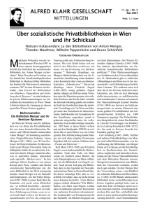 ALFRED KLAHR GESELLSCHAFT Über sozialistische