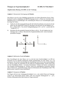 Übungen zur Experimentalphysik I SS 2005, M. Wolf, Blatt 5 m k1 k1