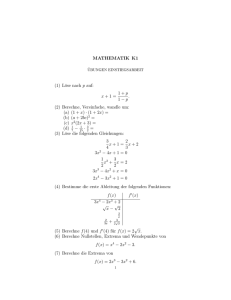 MATHEMATIK K1 (1) Löse nach p auf: x +1= 1 + p 1 - p