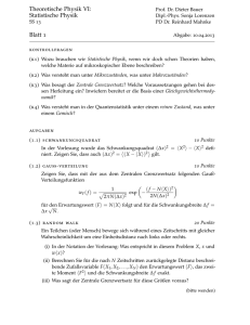 Theoretische Physik VI: Statistische Physik Blatt 1