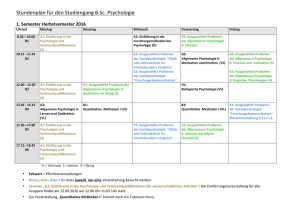 Stundenplan für den Studiengang B.Sc. Psychologie