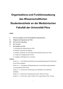 Organisations-und Funktionssatzung des Wissenschaftlichen