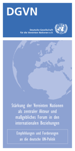 Stärkung der Vereinten Nationen als zentraler Akteur und