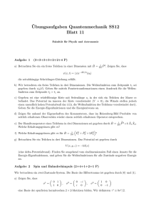 ¨Ubungsaufgaben Quantenmechanik SS12 Blatt 11