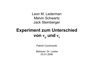 Steinbergers Experiment zum Unterschied von v_e und v_mu