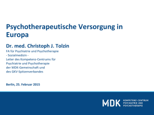 Psychotherapeutische Versorgung in Europa