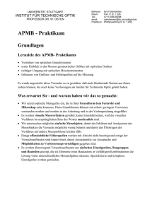 APMB - Praktikum Grundlagen Lernziele des APMB