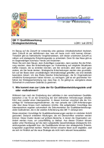 QB 11 Qualitätswerkzeug Strategieentwicklung LQW / Juli 2016 1