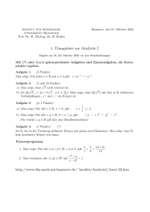 1. ¨Ubungsblatt zur Analysis I http://www-ifm.math.uni