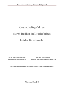 Gesundheitsgefahren durch Radium in Leuchtfarben