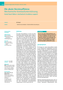 Die akute Herzinsuffizienz Mechanische Kreislaufunterstützung