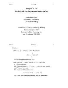 Analysis II f¨ur Studierende der Ingenieurwissenschaften