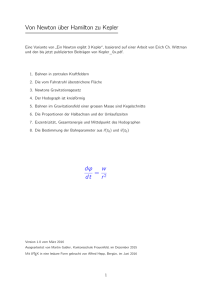 Von Newton über Hamilton zu Kepler dφ dt = w r2