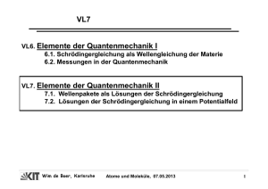 VL6. Elemente der Quantenmechanik I VL7. Elemente der